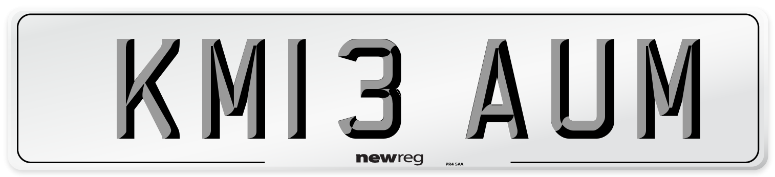 KM13 AUM Number Plate from New Reg